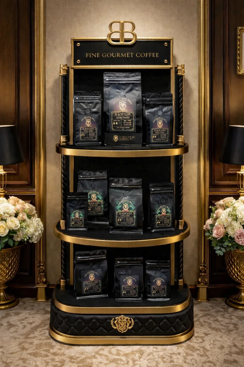 Bags of whole bean specialty coffee from The Roaring Bean