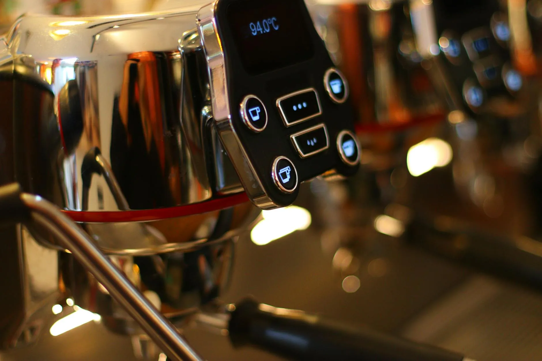 Professional barista brewing espresso at a wedding event — The Roaring Bean