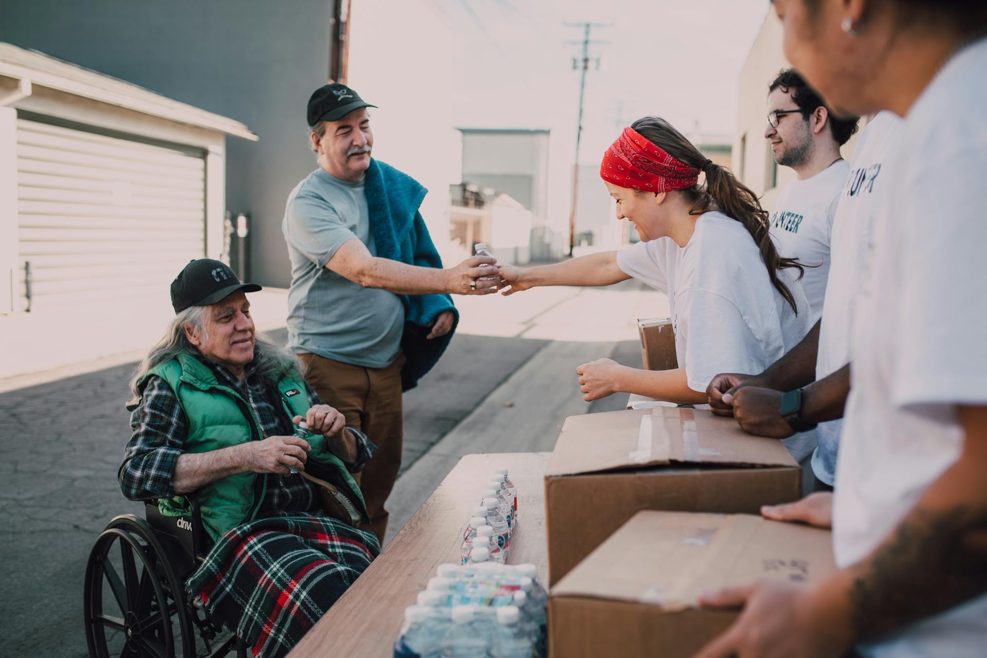 Volunteers serving community members at a fundraiser event — The Roaring Bean fundraiser coffee catering in Clarksville TN
